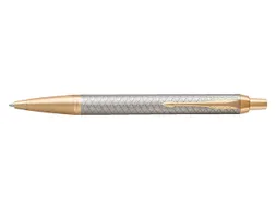 Balpen Parker IM Premium Warm Silver GT Medium Blauwe inkt