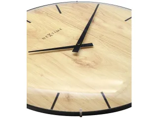 Wandklok Nextime Edge-Wood-Dome dia 35cm kunststof licht bruin streep - 5