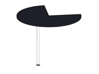 aanbouwtafel,i.h.v.,HxØ 720-840x1000mm,driekwartrond,CC-zwart - 1