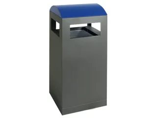 afvalbak,v. buiten,40l,HxBxD 815x350x350mm,legbord,romp staal RAL7016 - 3