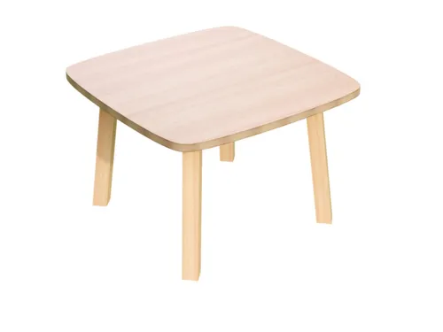 bijzettafel,HxBxD 400x600x600mm,4voeten natuur,vierkante buis