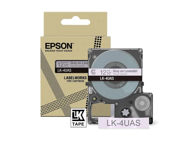 C53S672107 Epson 12mm lavendel grijs LK4UAS kleur lettertape 8m