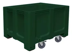 Stapelcontainer Pe 760x1200x1000mm 610 liter 4 Zwenkwielen Groen