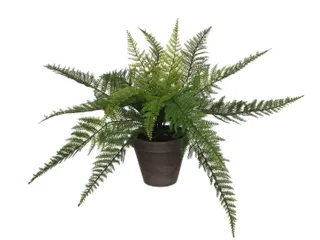 Kunstplant Mica Varen groen in pot Stan grijs 38x50cm - 1