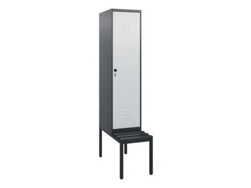 locker met bank,HxBxD 1950x400x815mm,1vak,vak B 400mm,draaigrendel
