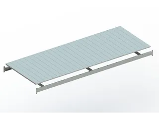 legbord van plaatstaal,v. breedvakstelling,BxD 2600x1050mm - 1