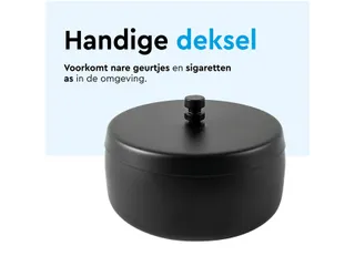 Asbak BRASQ tafelmodel 1 liter met deksel AT700 zwart - 6