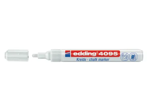 Krijtstift edding 4095 rond wit 2-3mm blister 2stuks