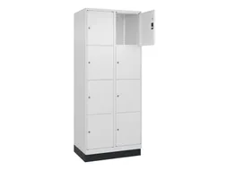 lockerkast,HxBxD 1950x800x500mm,2x4vakken,vak B 400mm,cil.-slot,sokkel