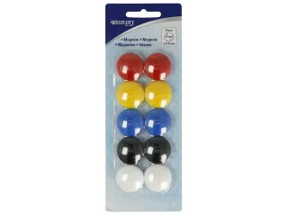 Magneet Westcott assorti pak à 10st. Ø 25x11,8mm, 300g - 2
