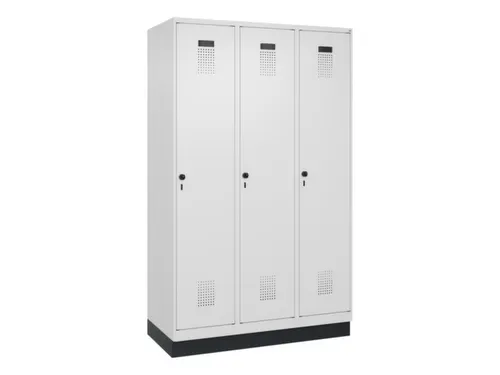 locker,HxBxD 1950x1200x500mm,3vak,vak B 400mm,draaigrendel,sokkel
