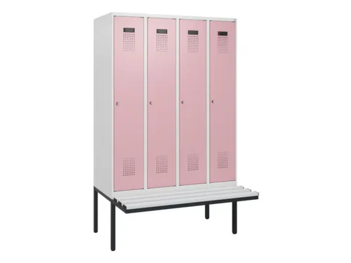 locker met bank,HxBxD 1950x1200x815mm,4vak,vak B 300mm,cilinderslot