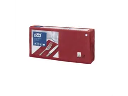 Tork 477422 Lunchservet 33x33cm 2-laags 1/8 vouw 10x200 Bordeauxrood