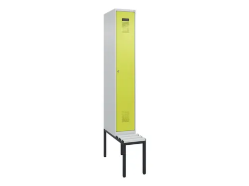 locker met bank,voor scheiding van kleding,HxBxD 2120x300x815mm,1vak