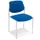 Bezoekersstoel,4Voeten Ronde Buis Aluminium-Zilver,Zitting Stof Blauw