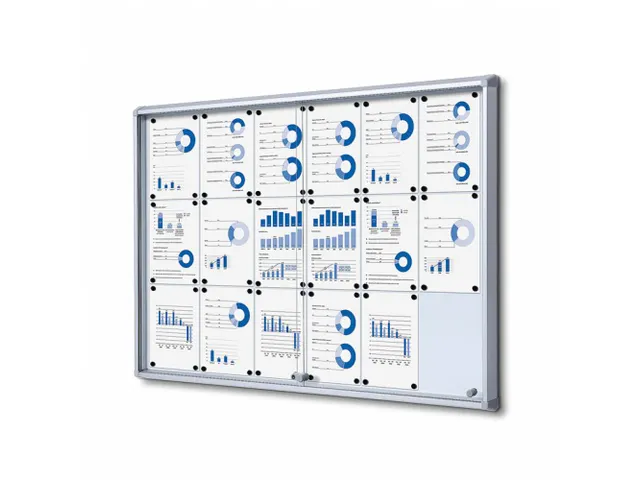 Vitrinekast Mededelingenbord 18x A4 met schuifdeuren