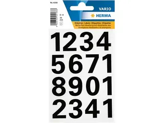 Etiket Herma 4168 25mm Getallen 0-9 Zwart Folie 2 vel - 1