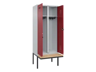 locker met bank,voor scheiding van kleding,HxBxD 2120x800x815mm,2vak - 1