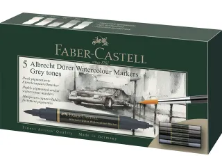 Aquarel marker Faber-Castell Albrecht Dürer, doos á 5 stuks Grey ton - 2