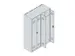 locker voor scheiding van kleding,HxBxD 1850x1200x500mm,4vak