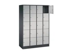 lockerkast,HxBxD 1950x1220x500mm,4x5vakken,cil.-slot,sokkel