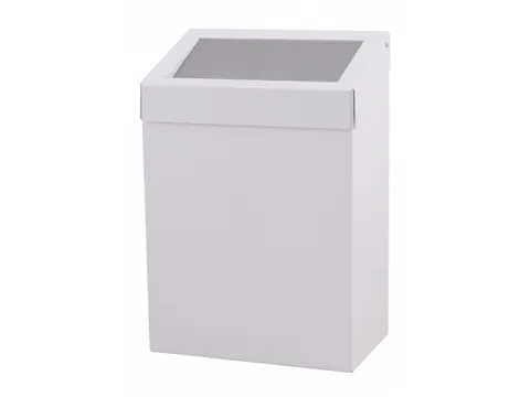 Afvalbak Metaal 20 Liter Gesloten Wit