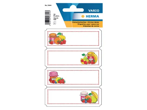 Etiket Herma 3644 Keuken etiket Vrucht assorti 4 vel