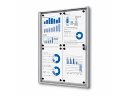 Vitrinekast Mededelingenbord Economy 4xA4 Zilver
