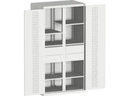 kast met geperforeerde platen,HxBxD 2000x1600x650mm,4xStalen bodem