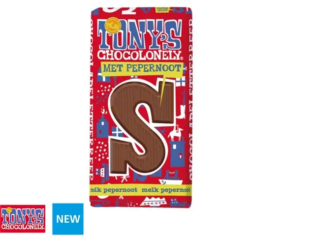 Chocoladeletter Tony's Chocolonely Melk Pepernoot 180gr