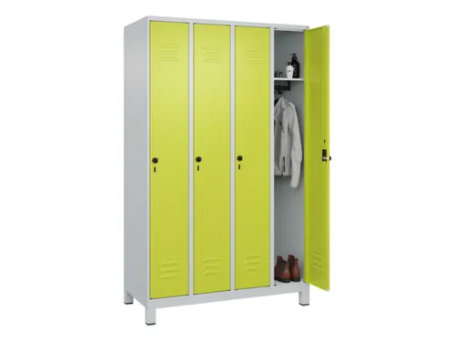locker,HxBxD 1950x1200x500mm,4vak,vak B 300mm,draaigrendel,voeten