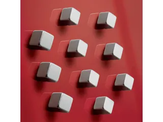 Magneten Sigel voor glasbord set 10stuks zilverkleurig C5 sterk 10x10x - 2