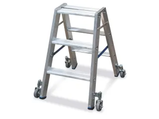 Vouwladder Aluminium H 750Mm Aan Beide Zijden Te Gebruiken 2X3Treden - 2