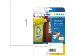HERMA 4866 Weerbestendige Inkjet-etiket A4 210x297mm Wit 10 stuks - 1