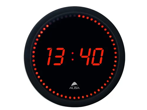 LED Horled moderne digitale zwarte wandklok 30 cm.