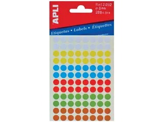 Apli Ronde Etiketten Ø8mm Assorti - 1