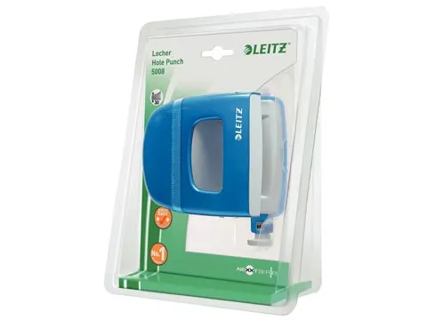 Leitz WOW Perforator 2-Gaats, 30vel, Blauw, op Blister