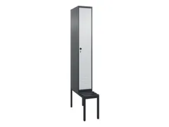 locker met bank,HxBxD 2120x300x815mm,1vak,vak B 300mm,draaigrendel