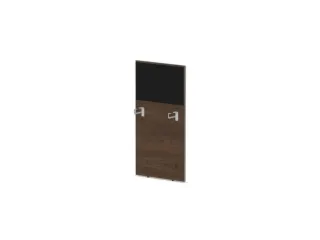 baliepaneel bureau aanbouw links 600mm NV bruin hickory BN8033-zwart - 1