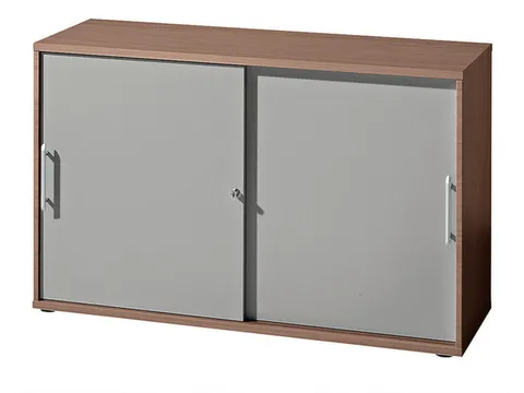 Schuifdeurkast Hxbxd 1100X1200X400Mm 3 Oh Kastromp/front Noten/zilver