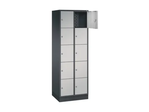 lockerkast,HxBxD 1950x620x500mm,2x5vakken,cil.-slot,sokkel