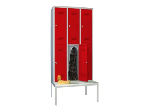 banklocker,dubbeldeks,HxBxD 2150x900x800mm,RAL7035,front RAL3000