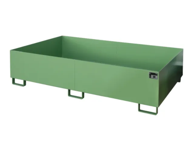 stellingopvangbak,opvangvol. 1000l,HxBxD 505x2150x1300mm,staal,RAL6011