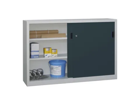 schuifdeurkast,HxBxD 1000x1500x400mm,RAL7035,front RAL7016