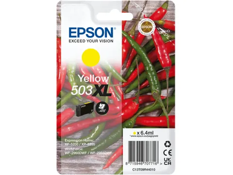 Epson 503XL, Hoog (XL) rendement, Geel, 6,4 ml, 1 stuk(s), Enkele verp