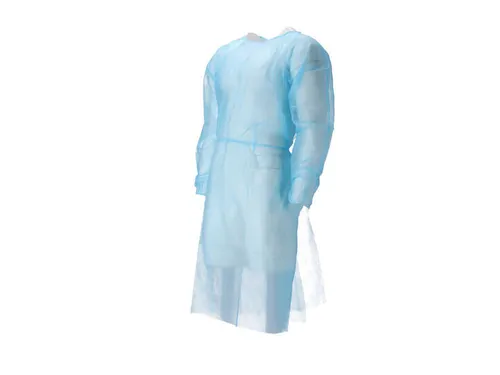 Pp Non Woven Isolatieschort Blauw Latex Vrij Regular Weight 100 Stuks