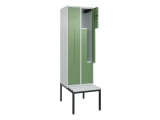 Z-garderobekast,HxBxD 2120x600x815mm,2vak,vak B 300mm,cil.-slot - 2