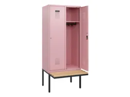 locker met bank,HxBxD 1950x800x815mm,2vak,vak B 400mm,cilinderslot