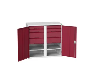 universele kast,HxBxD 1000x1050x550mm,2xStalen bodem,8lade(n) - 1