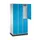 Dubbeldekse garderobekast,RAL 7035/RAL 5012,HxBxD 1950x920x500mm